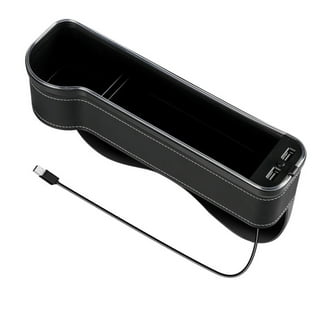 Keketuohai 2 Pack Car Seat Gap Organizer,Multifunctional Storage Box with  USB Charger, Pockets Led Light, Filler Cup Holder (Black) : Automotive 