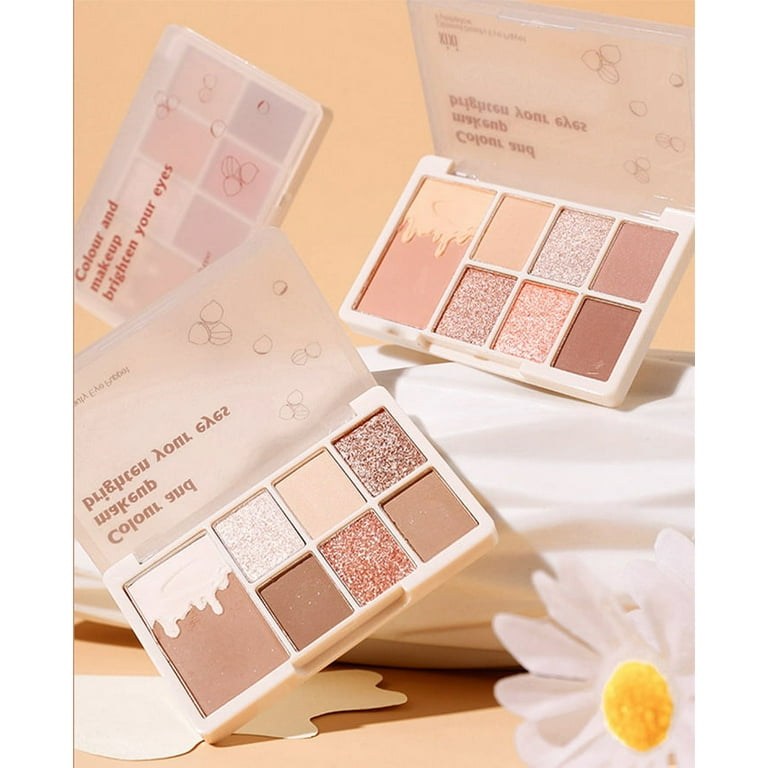 7 Color Eyeshadow Tray - Matte Eyeshadow Palette Eye Makeup Scheming Mini Eyeshadow Palette Matte Daily Pearlescent Matte(Peach Wood), Size: One size