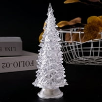7-Color LED Acrylic Christmas Tree with Auto-Changing Lights - Battery-Powered Night Light for Home Decor, Bedroom, Gifts - Includes 3 AG13 Batteries