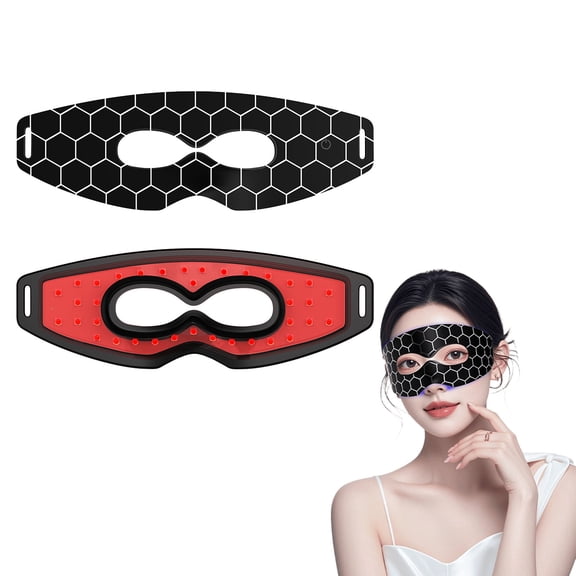 7-Color LED Eye Mask for Wrinkles - Red Light Therapy Eye Beauty Device with 36 Beads, Photon Eye Care Instrument for Fine Lines, Dark Circles, Puffiness - Silicone Open-Eye Design for Home Use