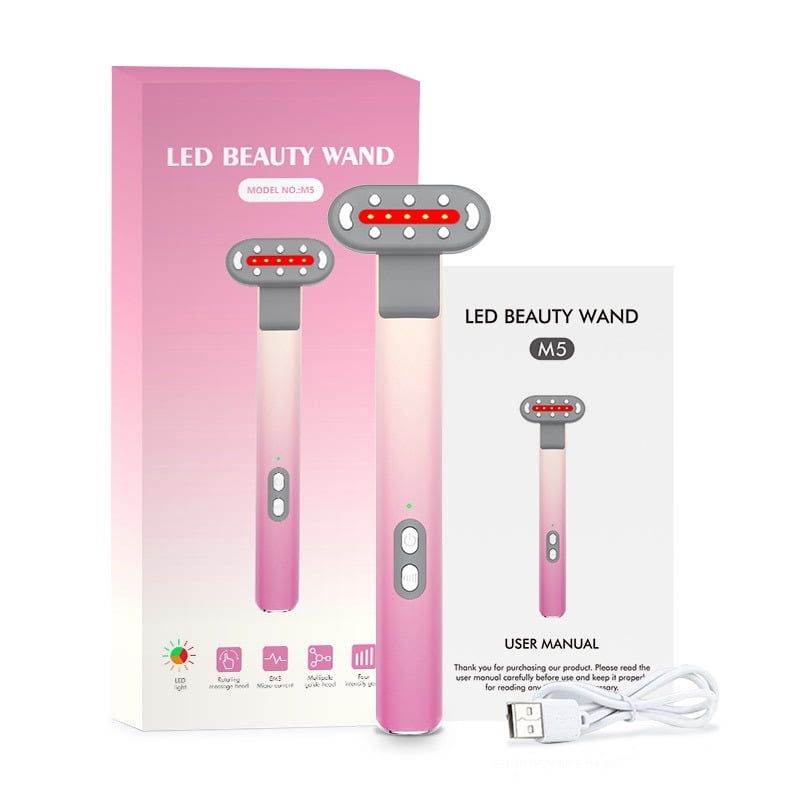 7-Color LED Light Therapy Eye Equipment, Under Eyes Face Red Light Therapy Massager, Micro-current Red Light Eye Massager Reduce Dark Circles, Eye Bags and Wrinkles (Gradient Purple Pink)