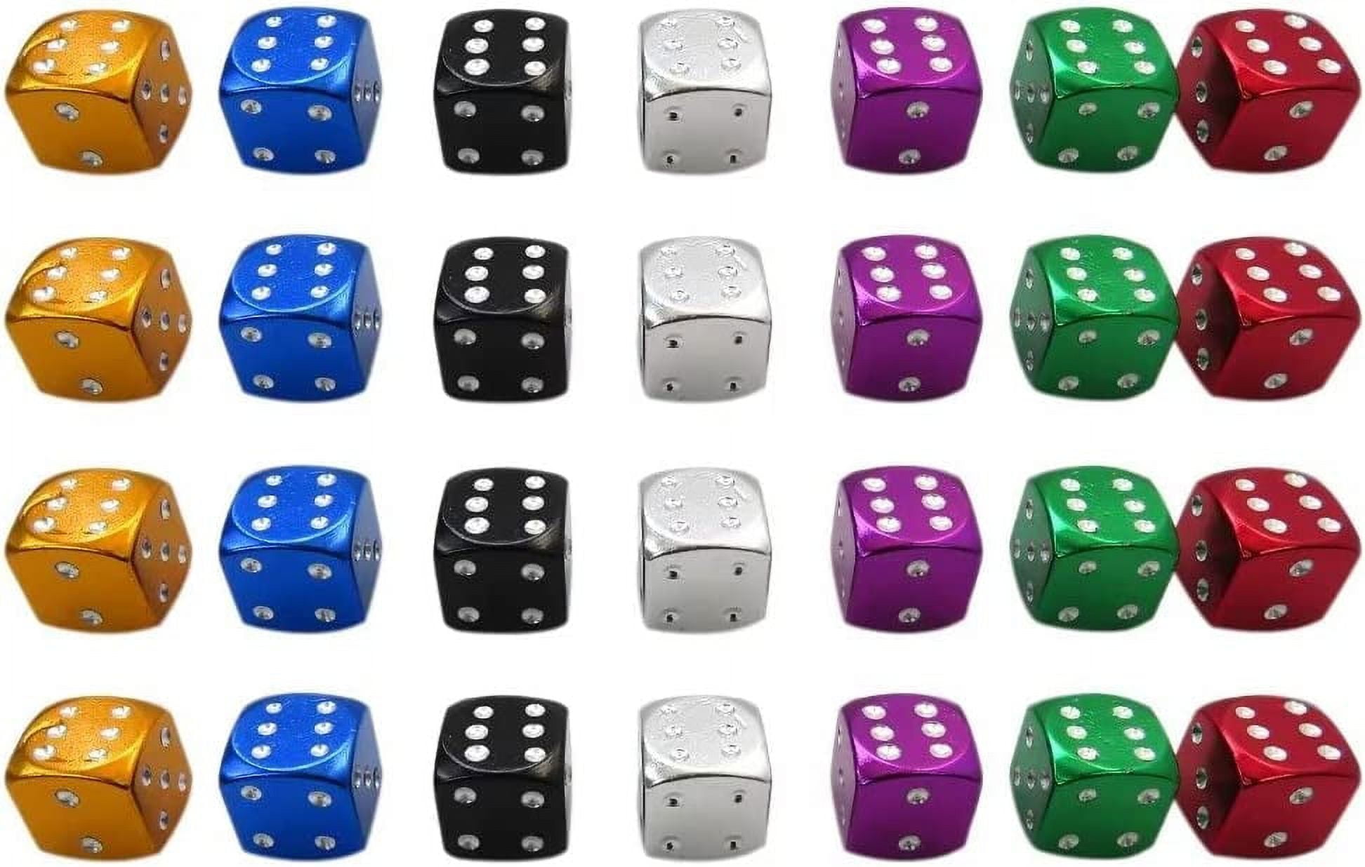 7 Color Metal Dice Wheel Valve Stem Tire Cap Trims for Car/Bike/Truck