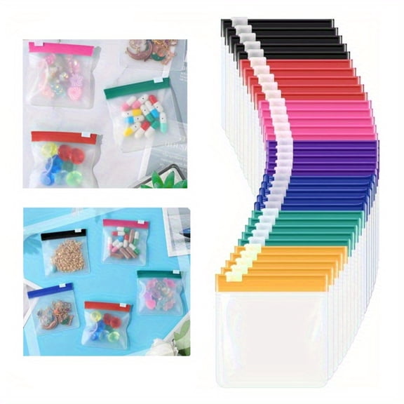7-Color Pill Organizer Pouches, 42 Pack Slide-Lock Travel Bags for Medicine & Small Item Storage, Translucent EVA