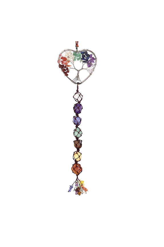 7 Color Stone 7 Color Crystal Stone Hand Woven Pendant