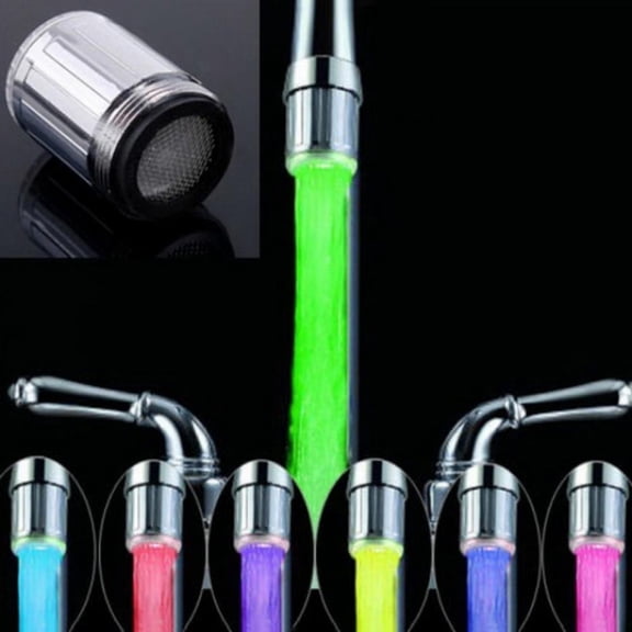 7-Color Temperature Sensitive Gradient LED Water Faucet Light Water Stream Color Changing Faucet Tap Sink Faucet For Kitchen and Bathroom