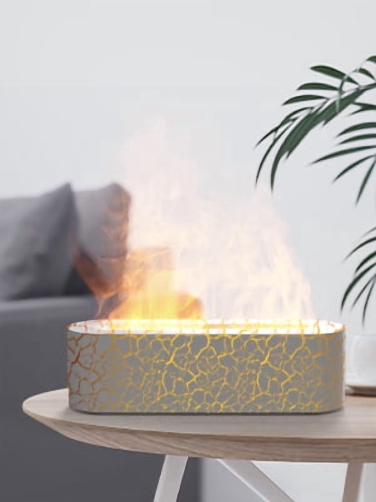 7-Color Volcano Flame Diffuser Fire Diffuser Humidifier Aromatherapy ...
