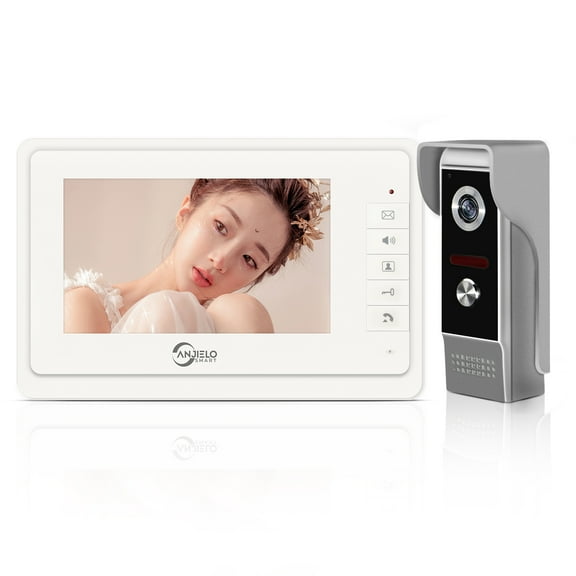 7'' Color Wired Video Door Phone Intercom System for Home Indoor Monitor Outdoor Camera Video Doorbell Intercom IR Night Vision Two-Way Audio
