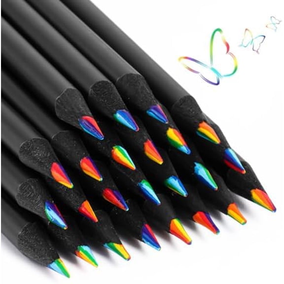 7 Color in 1 Rainbow Pencils for Kids, 24 Pcs Rainbow Colored Pencil with Sharpener, Colored Pencils for Basket Stuffer Present, Pre-sharpened