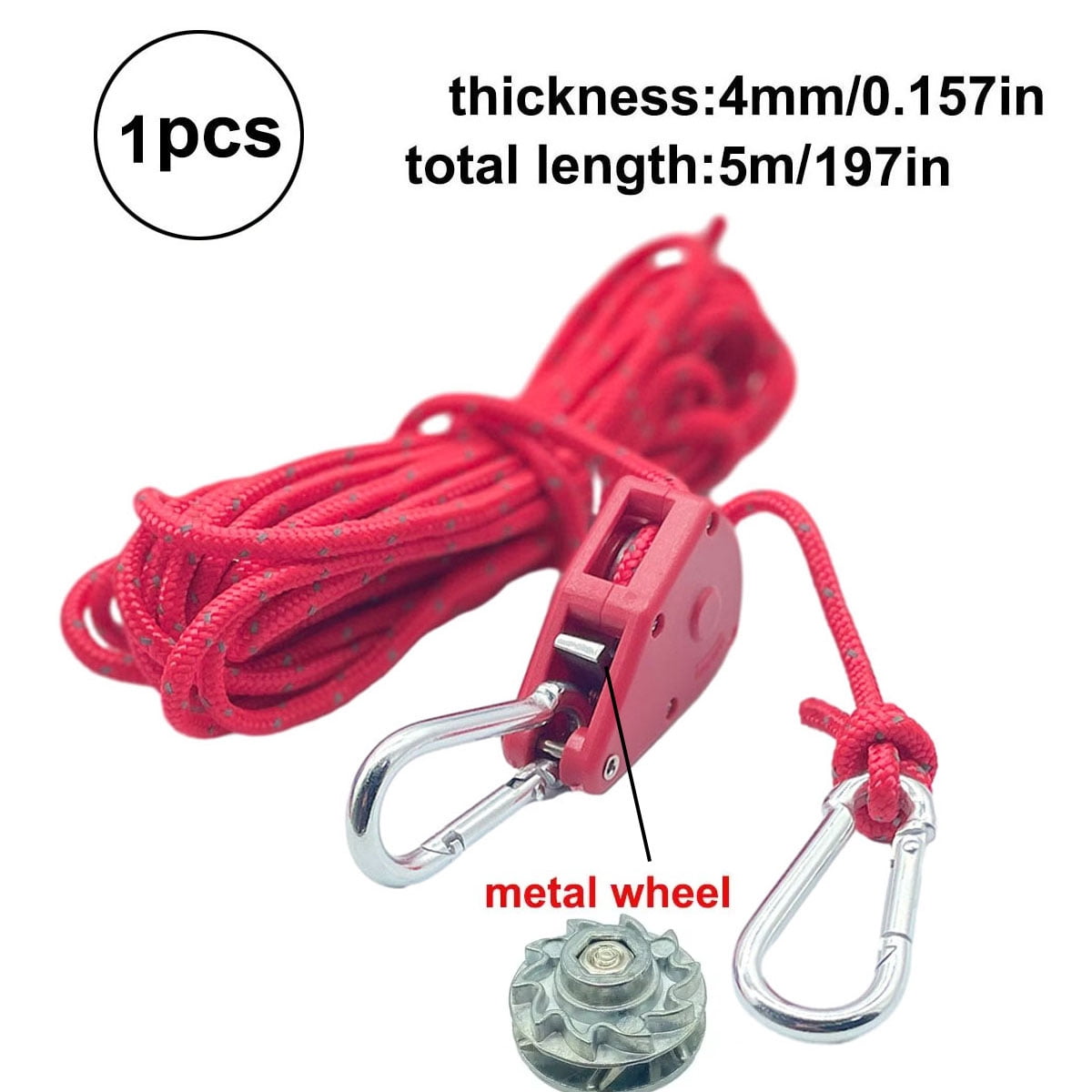 7 Colors 5m Camping Tent Wind Rope Reflective Tie Down Tightener ...