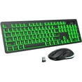 thumbnail image 1 of 7 Colors Backlit Keyboard, Oversize Letters Keys Easy to See and Type, Rechargeable Keyboard and Mouse, 1 of 5