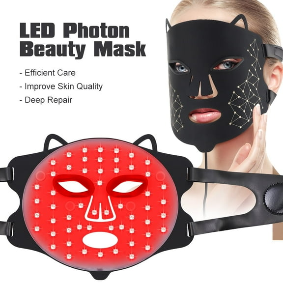 7 Colors LED Facial Light Therapy Mask Photon Beauty Mask with Controller, Blue Red Light Therapy At Home,Silicone Color Light Rejuvenation Beauty Device Type-C Charging