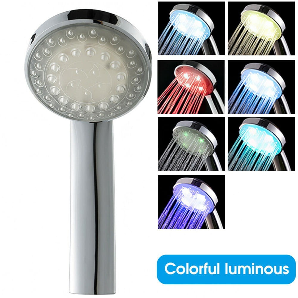 7 Colors LED Light Up Shower Head Bathroom Sprinkler Colors Changing ...