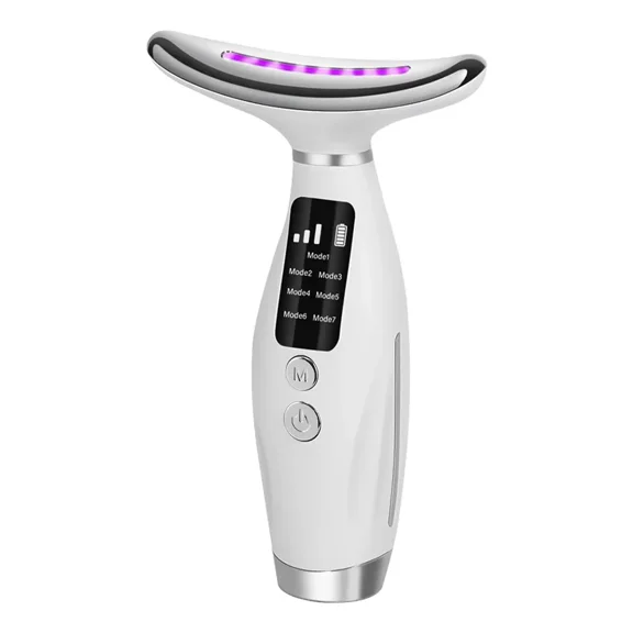 7 Colors LED Photon Therapy Face Neck Beauty Device 7 Modes 3 Levels Vibration Massage Skin Lifting Anti Wrinkle Machine Home Us