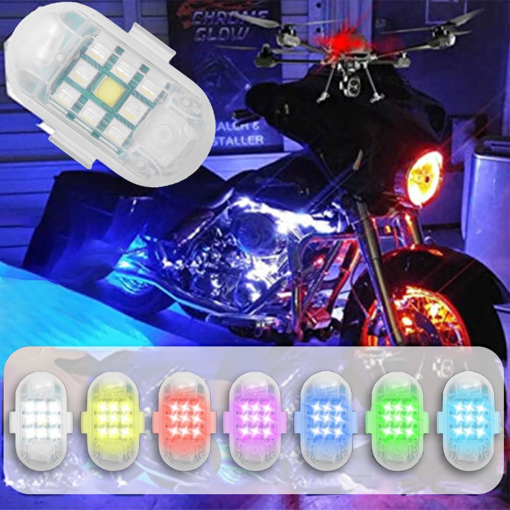 7 Colors Motorcycle Light Wireless LED Strobe Light Rechargeable