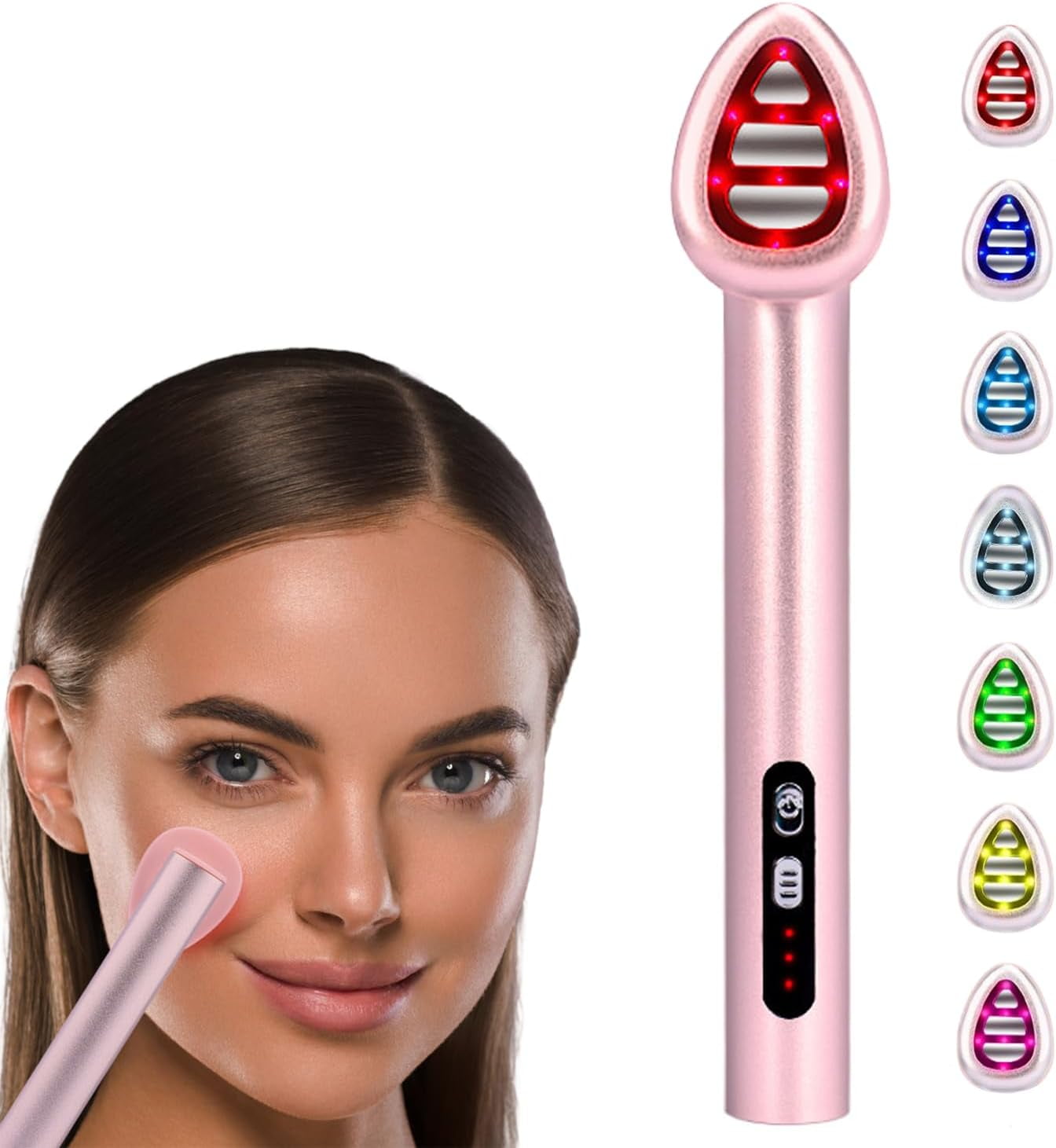 7 Colors Red Light Therapy for Face and Neck, Red Blue Light Handheld