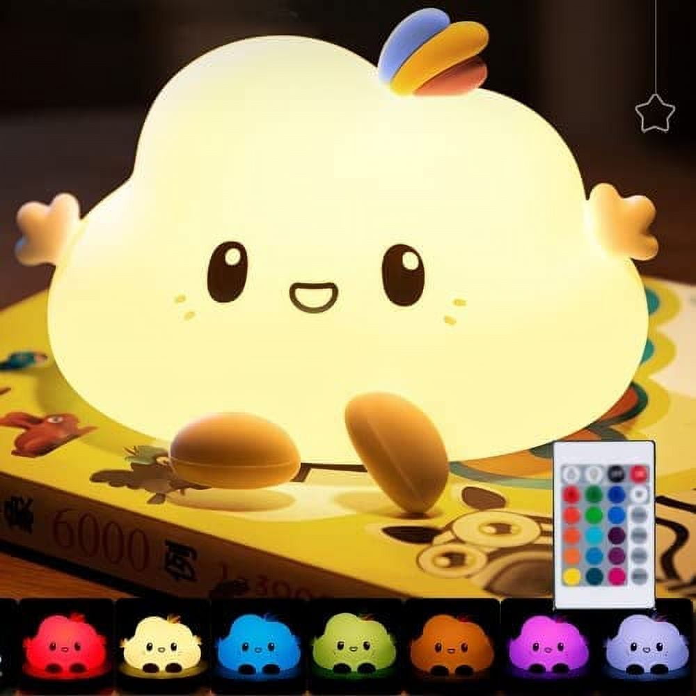7 Colors Silicone LED Night Light with Touch Sensor Rechargeable Clouds Bedroom Decor