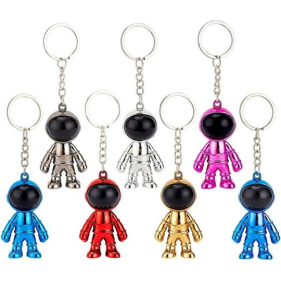 7 Colors Space Astronaut Keychain Spaceman Key Chain Space Key Ring Backpack Charms Spaceman Robot Keychain Creative Car Key Rings for Men Woman Key Purse Handbag Backpack Decoration Mixed Color