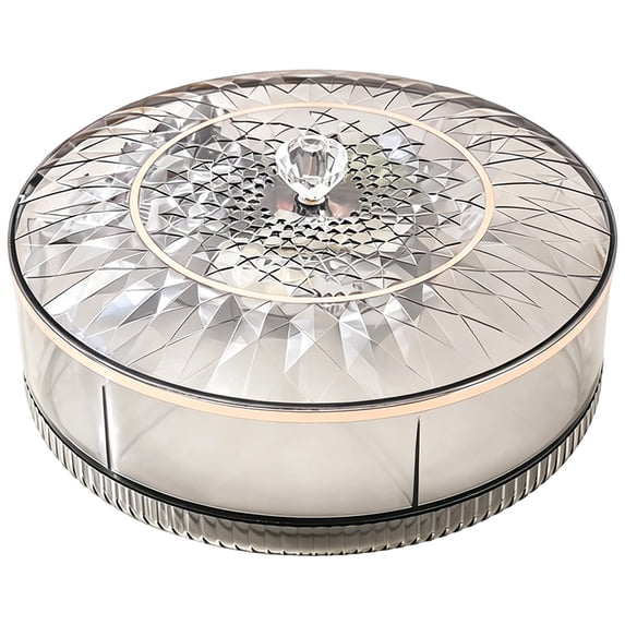 7-Compartment Rotating Serving Tray, Snack Container with Lid, Storage Organizer for Parties, Picnics, Weddings, Odor-Proof Lid, Removable Divider, Easy Clean, A Tray