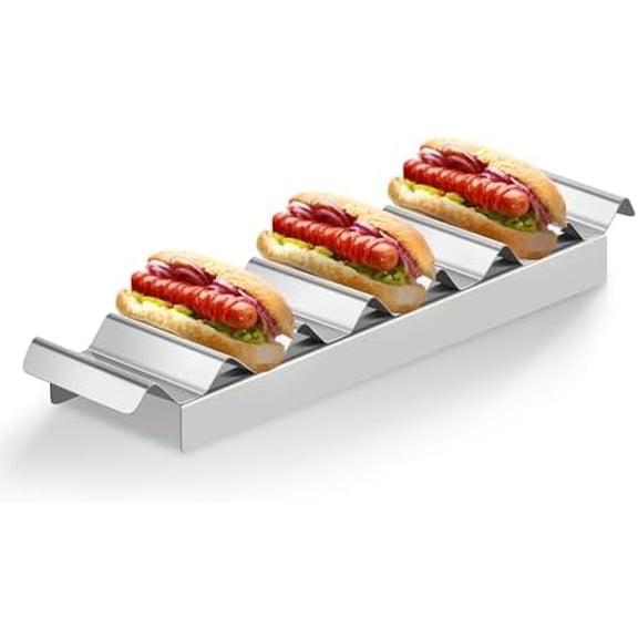 7 Compartments Stainless Steel Hot Dog Holder Taco Stand Picnic Cart Accessories, Reusable for Home, Parties, BBQ, Gatherings, Christmas Parties, Home Vending Use$$Home Decor, Kitchen, & Other
