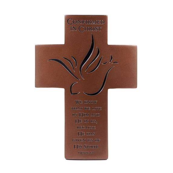 7" Confirmation Wall Cross - Confirmed in Christ 1 John 4:13