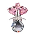 thumbnail image 1 of 7 Crystal Roses Figurine with Gift Box – Colorful K9 Glass Floral Sculpture, Handmade Everlasting Flower Decor, Meaningful Gift for Women, Mom, Wife, Anniversary, Wedding, Valentine’s Day (Pink), 1 of 5
