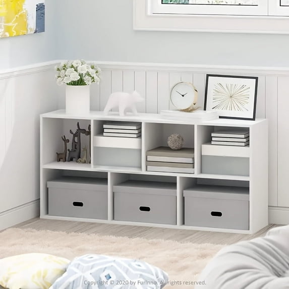 7-Cube Bookcase, Bookshelf, Storage Organizer, Multi-Purpose Shelving Unit for Books, Clothes, Toys, Home Office, Living Room, Bedroom, Modern Design, Easy Assembly