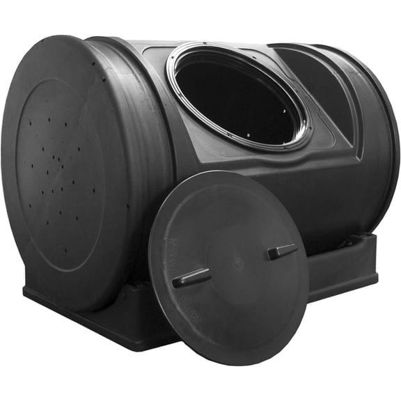 7 Cubic Feet Outdoor Home Garden Compost Bucket Storage Container with Carrying Handles, Black