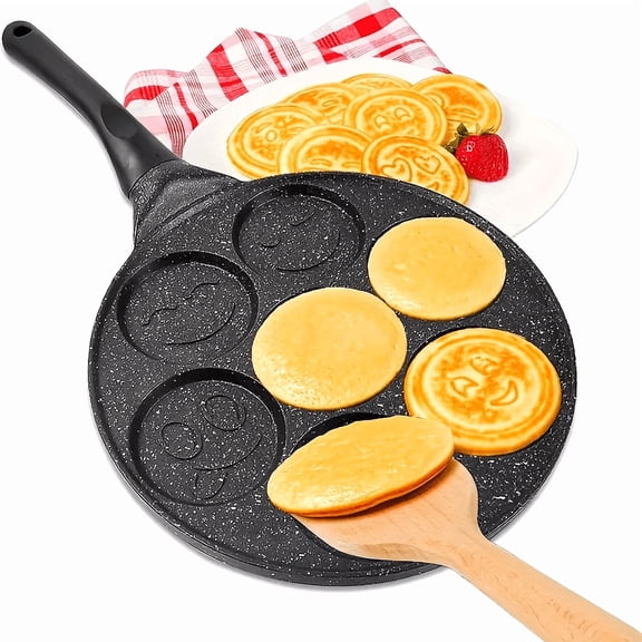7-Cup Nonstick Pancake & Waffle Pan - Aluminum Alloy Griddle for Fluffy Pancakes, Waffles, Blinis - Home & Restaurant Use - Durable Construction