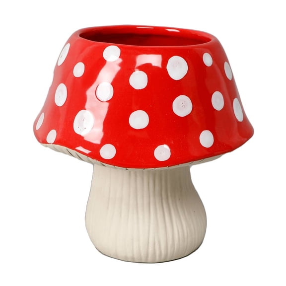 7"D Ceramic Mushroom Pot
