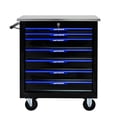 thumbnail image 1 of 7 DRAWERS MULTIFUNCTIONAL TOOL CART WITH WHEELS-BLACK BLUE, 1 of 17