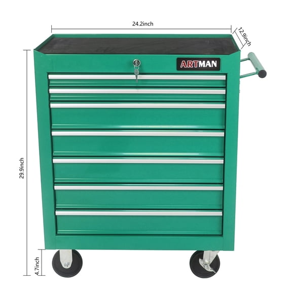 7 DRAWERS MULTIFUNCTIONAL TOOL CART WITH WHEELS-BLUE