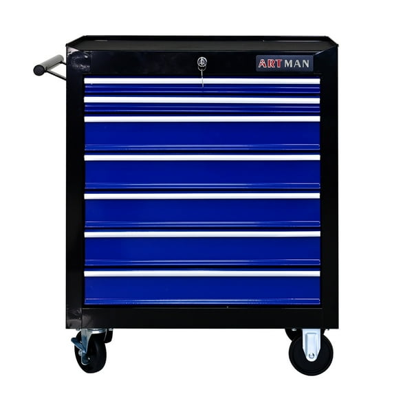 7 DRAWERS MULTIFUNCTIONAL TOOL CART WITH WHEELS-BLUE