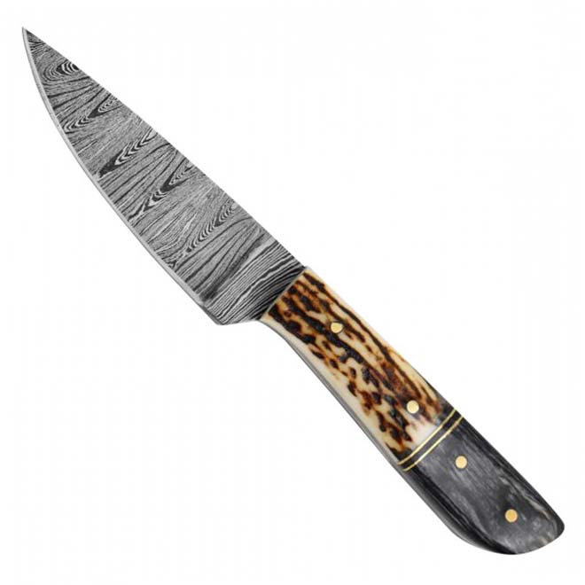 Exceptional Damascus Steel Hunting Knife with Stag Horn Grip main image 0
