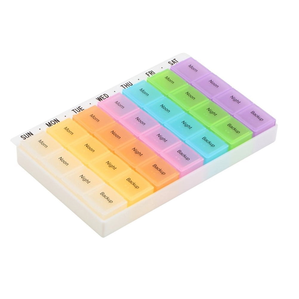 7 Day 28 Compartments Pill Medicine Tablet Box Dispenser Organizer Case