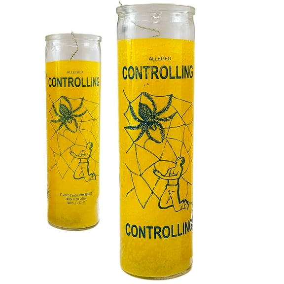 7 Day Candle Controlling - Alleged Controlling Yellow Glass Jar Candle