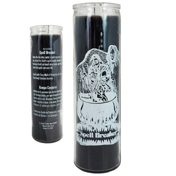 7 Day Candle Spell Breaker - Alleged Rompe Conjuros Black Glass Jar Candle