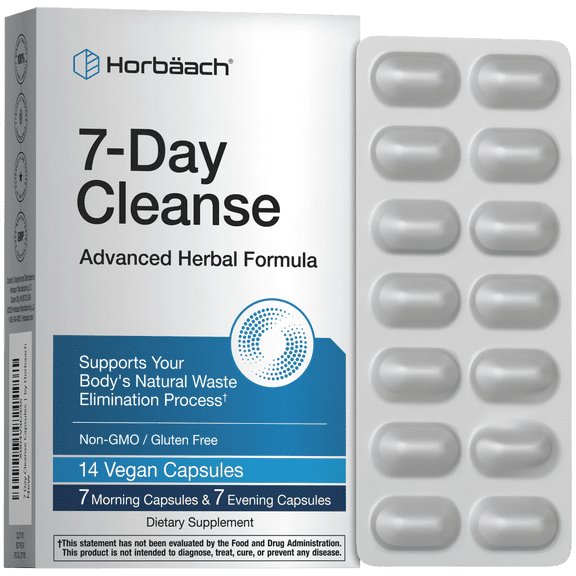 7 Day Cleanse | 14 Vegan Capsules | For Men and Women | Non-GMO and Gluten Free | by Horbach