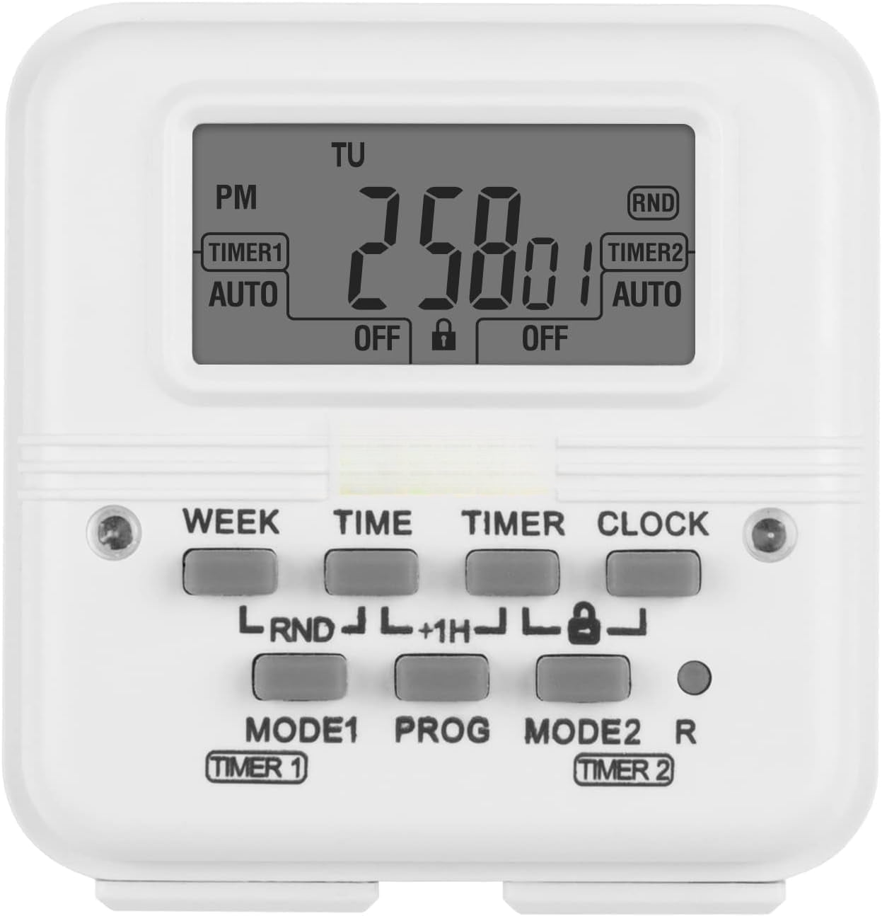 7 Day Heavy Duty Digital Programmable Dual Outlet Timer - 2 ...