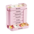 thumbnail image 1 of 7-Day Medication Organizer - for Effortless Health Management, Stackable Weekly Pill Organizer with 7Compartments, Travel-Friendly(Pink), 1 of 7