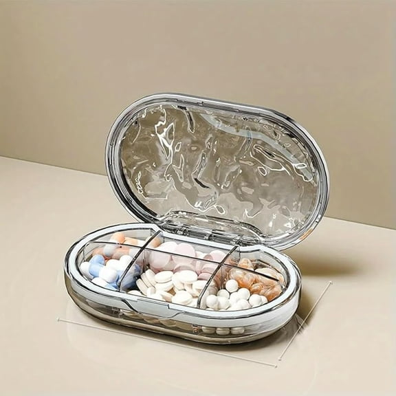 7 Day Pill Box Organiser Pill Box 7 Day Travel Organiser Portable Oversize 6 Compartment Weekly Tablet Organiser Cute Holder(Big)