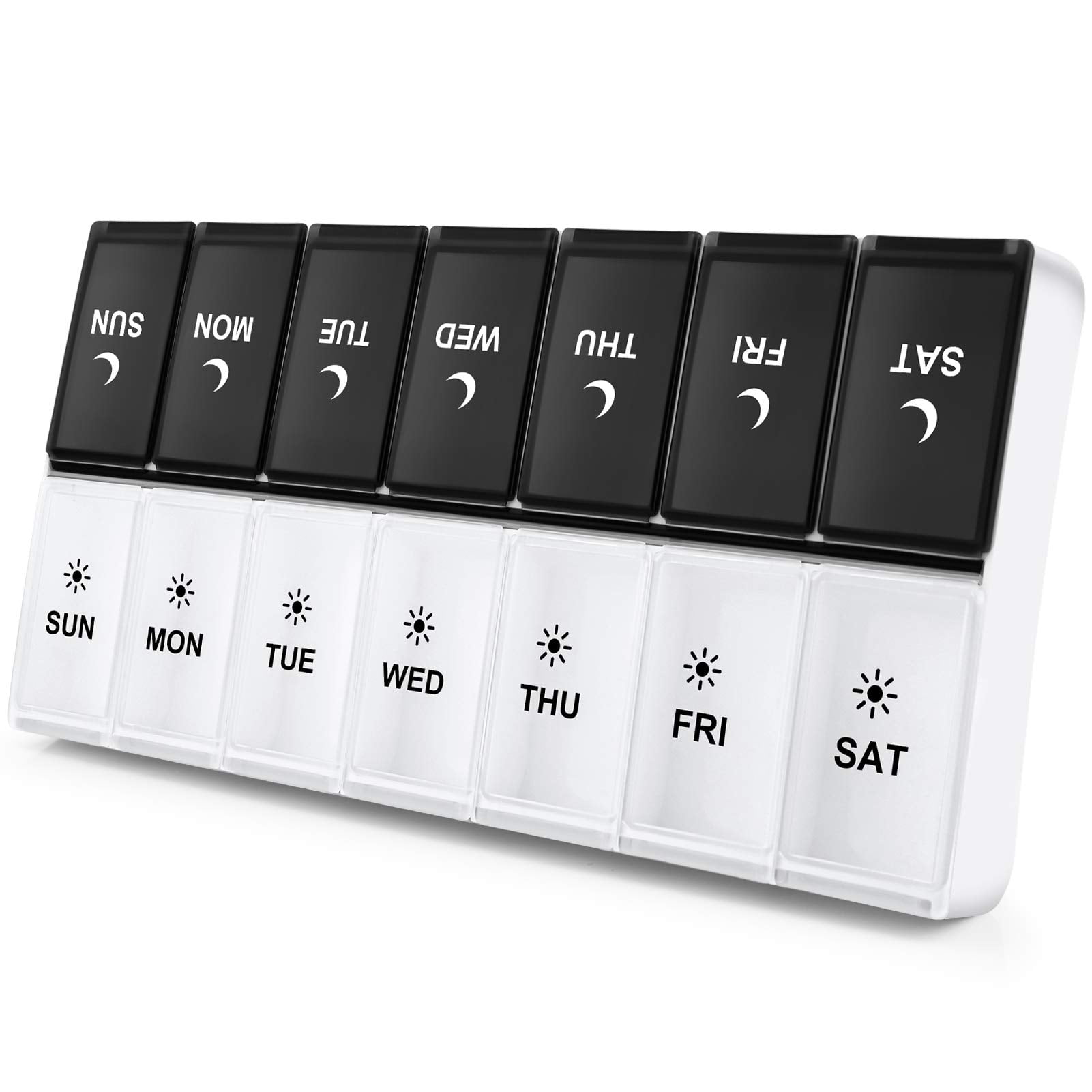 KOVIUU Weekly Pill Organizer, Large Travel Pill Box 7 Day, 2 Times a Day  Pill Case with Rotatable Handle, Am Pm Daily Pill Holder Container for