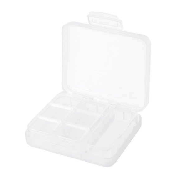 7 Day Pill Organizer Box, Weekly Medication Container with Hinged Lid, Portable Translucent Plastic Pill Case for Travel Desktop Storage, Clear White