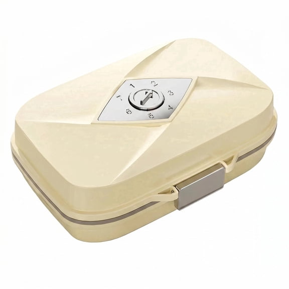 BIDUKA Portable Weekly Pill Case, Double Layer Moisture Resistant 7 Day Pill Organizer for Travel, White