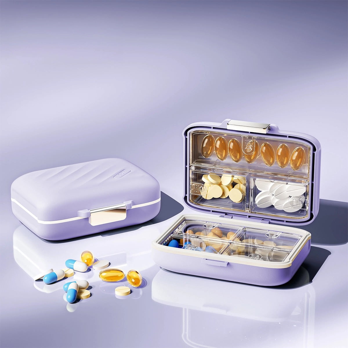 7-Day Portable Pill Organizer - Weekly Travel Pill Case with Secure ...