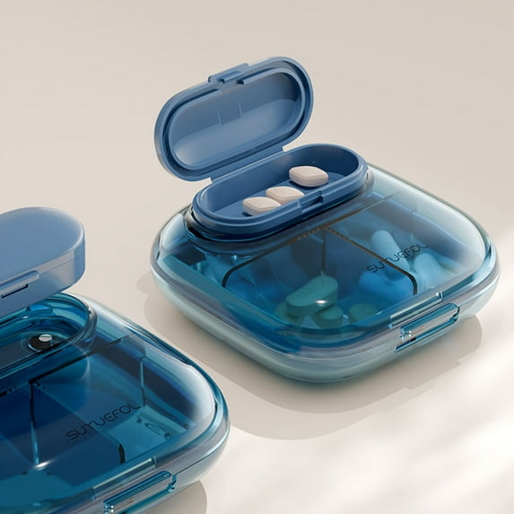 7-Day Portable Pill Organizer with 4 Compartments Per Day for Morning Noon Evening Medication Storage