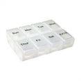 thumbnail image 1 of 7-Day Portable Pill Organizer with 8 Compartments, Weekly Travel Pill Box for Fish Oil Supplements Medication Management, Detachable Design, 1 of 6