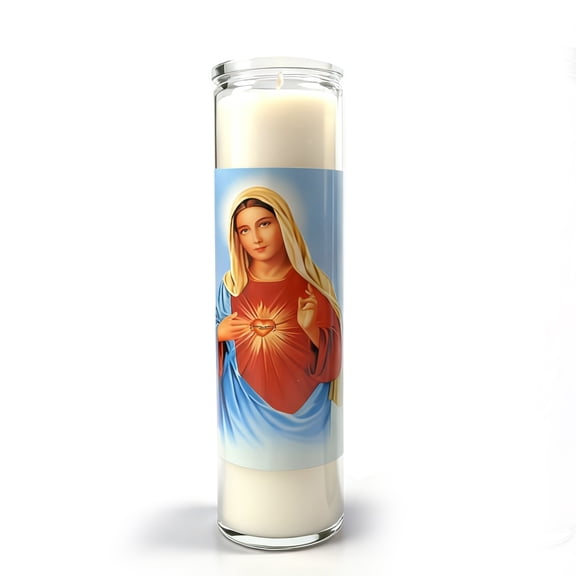 7 Day Prayer Candle with Virgin Mary (Our Lady of Guadalupe), 2.2x7.5 inch Glass Jar Votive Candle for Home Altar, Catholic Religious Gifts for Mother