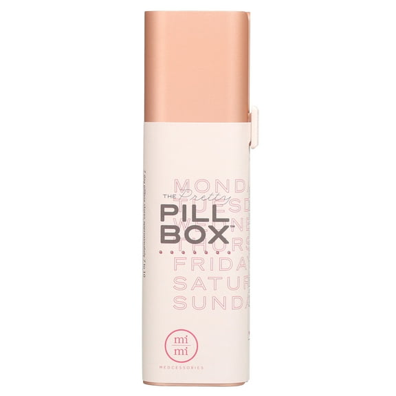 7 Day Pretty Pillbox | Wide Weekly Pill Organizer for Vitamins, Supplements & Pills by Mimi Medcessories | Rose