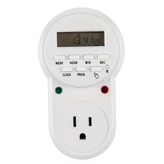 7-Day Programmable Digital Timer Plug, Heavy-Duty 15A Outlet LCD Switch