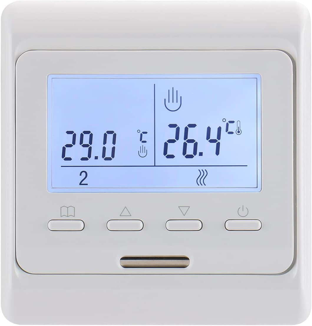 7day programmable room thermostat, digital display AC230V Max3A, works